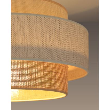 Плафон BOHO 1xE27/60W/230V Ø 40 см бял/джут