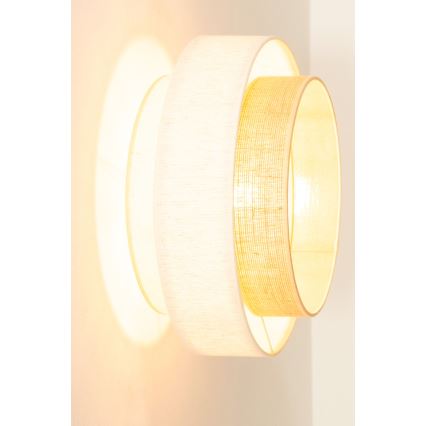 Плафон BOHO 1xE27/60W/230V Ø 40 см бял/джут