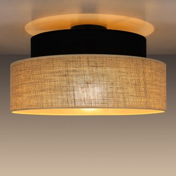 Плафон BOHO 1xE27/60W/230V Ø 40 см черен/бежов