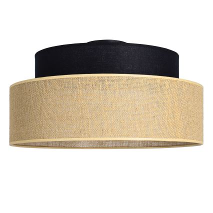 Плафон BOHO 1xE27/60W/230V Ø 40 см черен/бежов