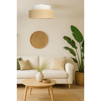 Плафон BOHO 1xE27/60W/230V Ø 40 см кремав/бежов