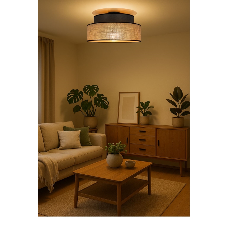 Плафон BOHO 1xE27/60W/230V кафяв/бежов