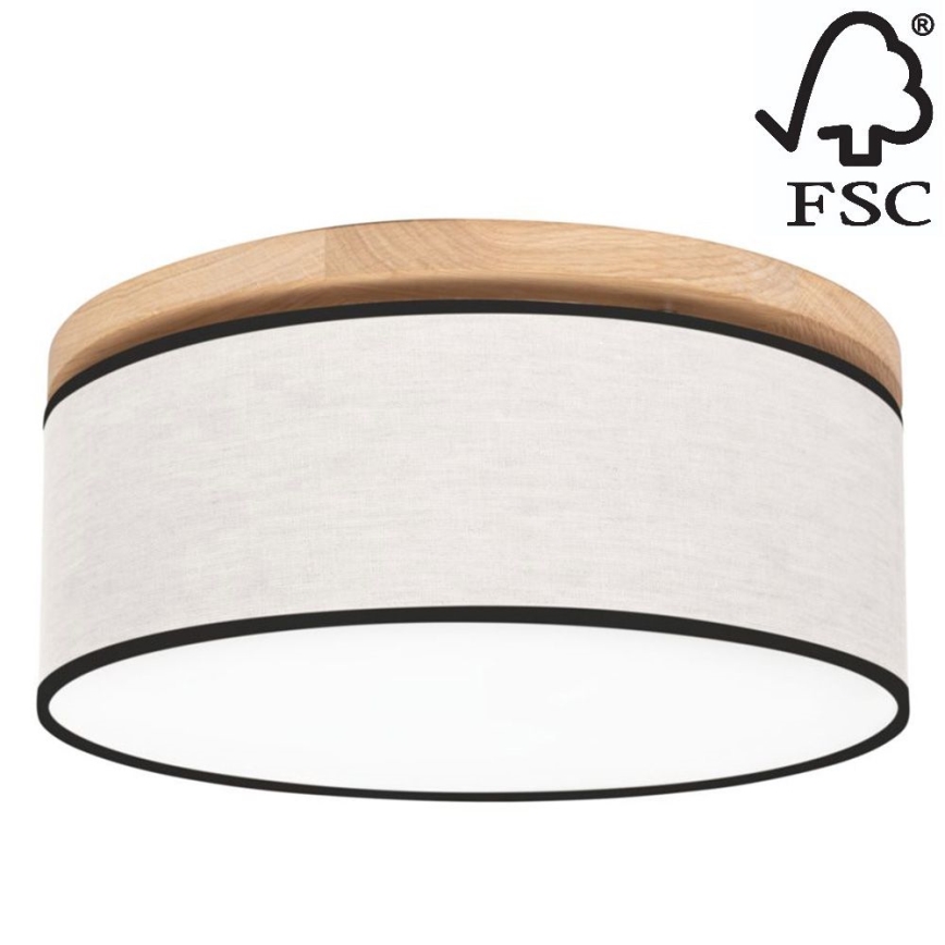 Плафон BOHO 2xE27/25W/230V Ø 38 см дъб – FSC сертифицирано