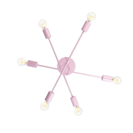 Плафон CAMBRIDGE 6xE27/15W/230V розов