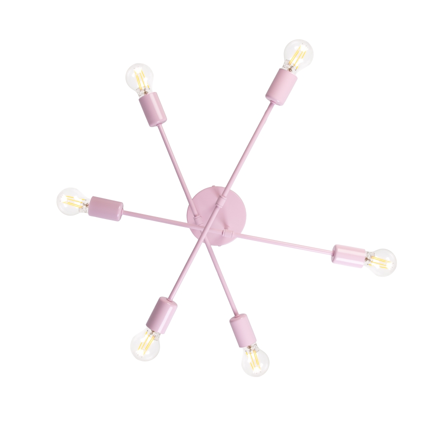 Плафон CAMBRIDGE 6xE27/15W/230V розов