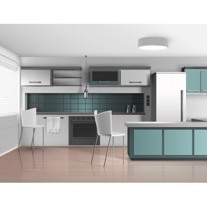 Плафон с датчик за движение и сумрак CLEO 3xE27/24W/230V Ø 40 см, сив