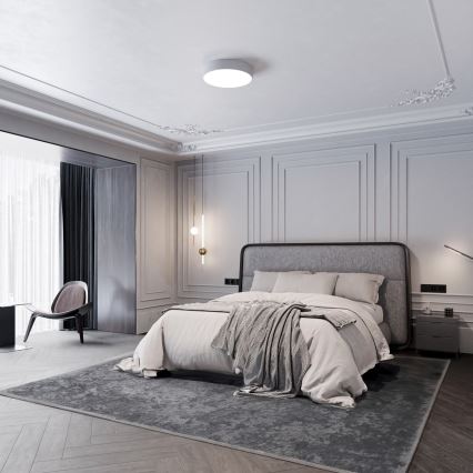 Плафон с датчик за движение и сумрак CLEO 3xE27/24W/230V Ø 40 см, сив