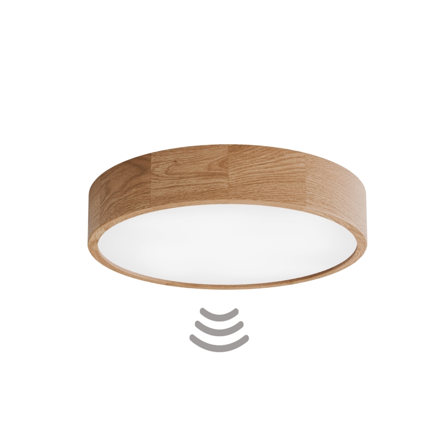 Плафон CLEO със сензор, 4xE27/24W/230V, Ø 47,5 см, дъб