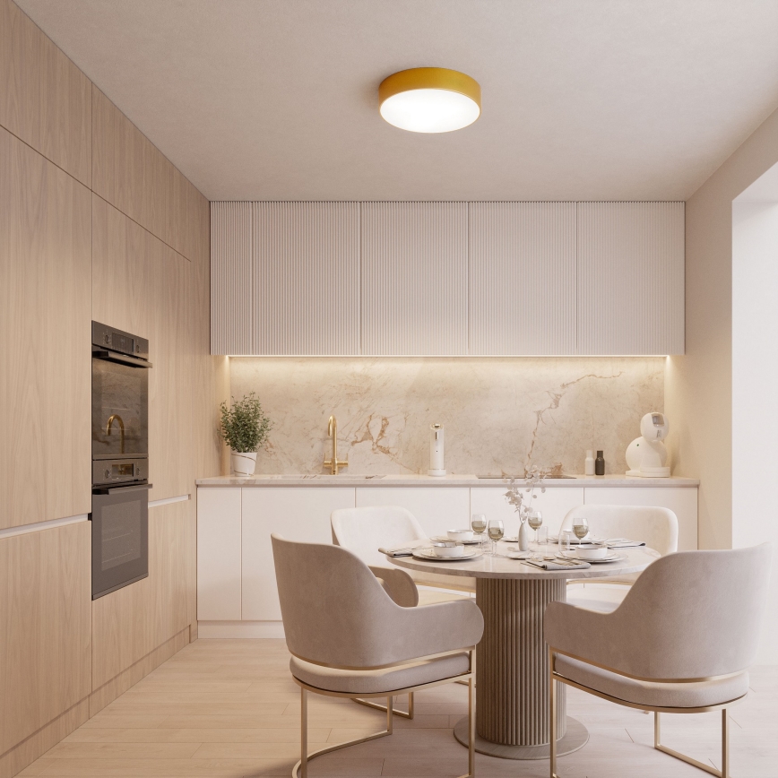 Плафон със сензор за движение и сумрак CLEO 5xE27/24W/230V, диаметър 60 cm, златен