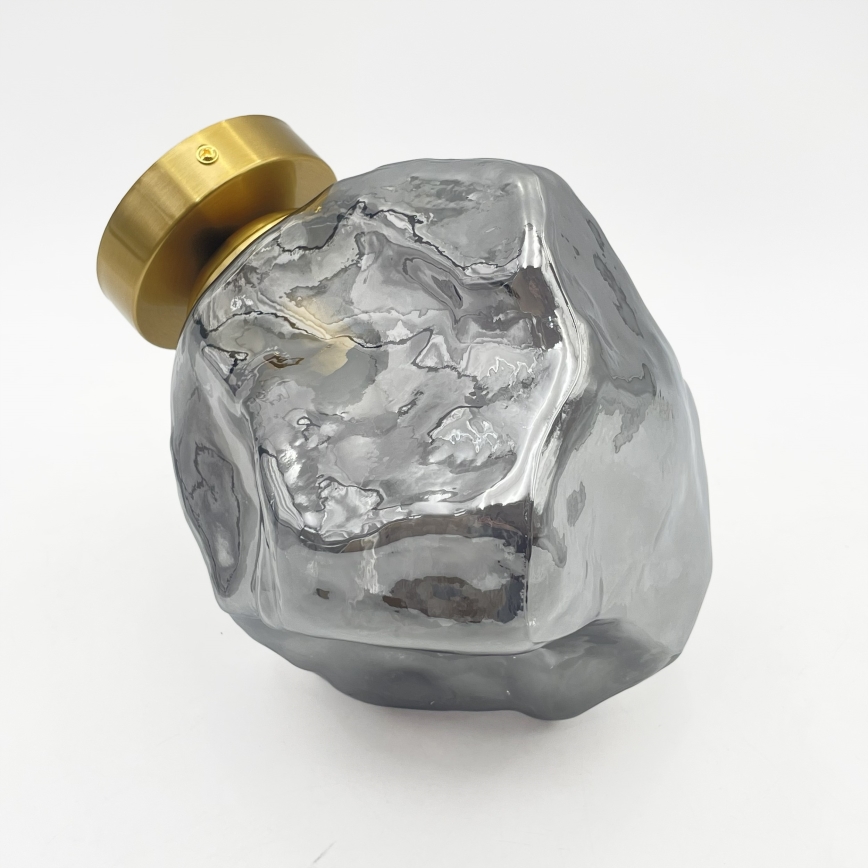 Плафон CRISTAL 1xE14/15W/230V месинг/опушено черно