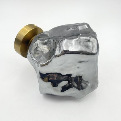 Плафон CRISTAL 1xE14/15W/230V месинг/опушено черно