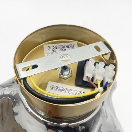 Плафон CRISTAL 1xE14/15W/230V месинг/опушено черно