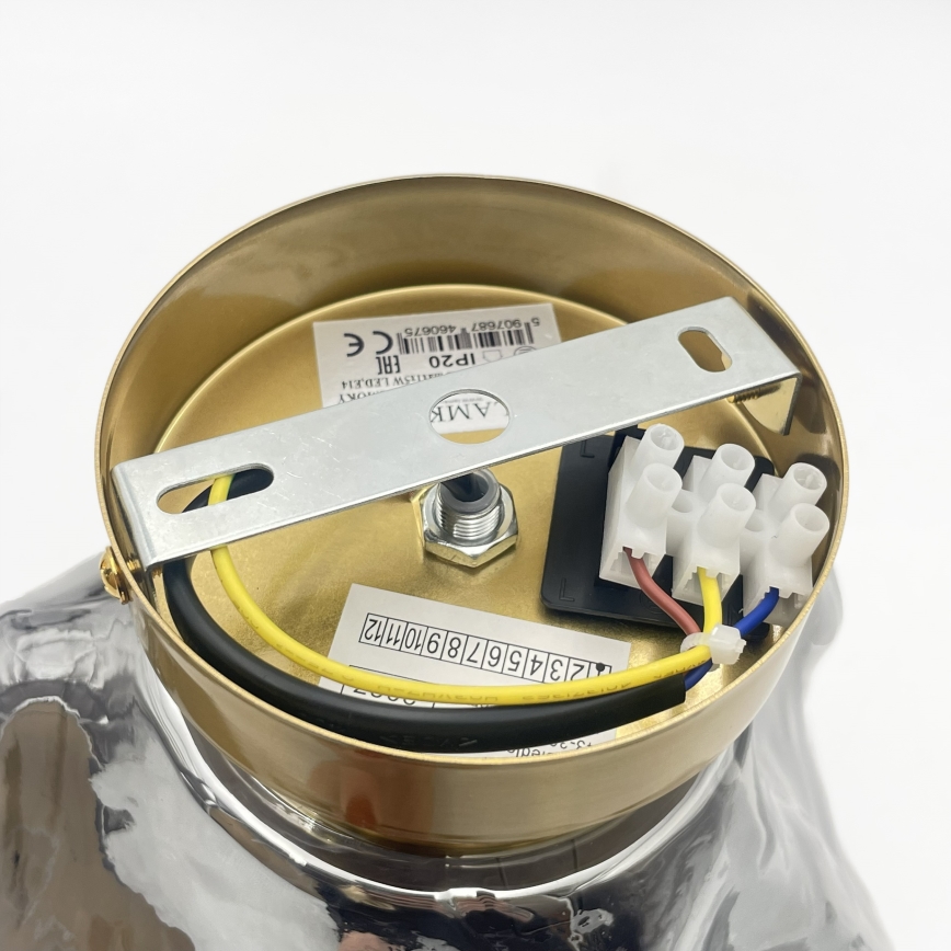 Плафон CRISTAL 1xE14/15W/230V месинг/опушено черно