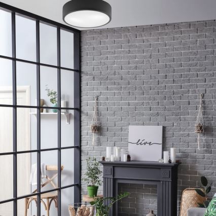 Плафон DANTE 2xE27/60W/230V Ø 36 см черен