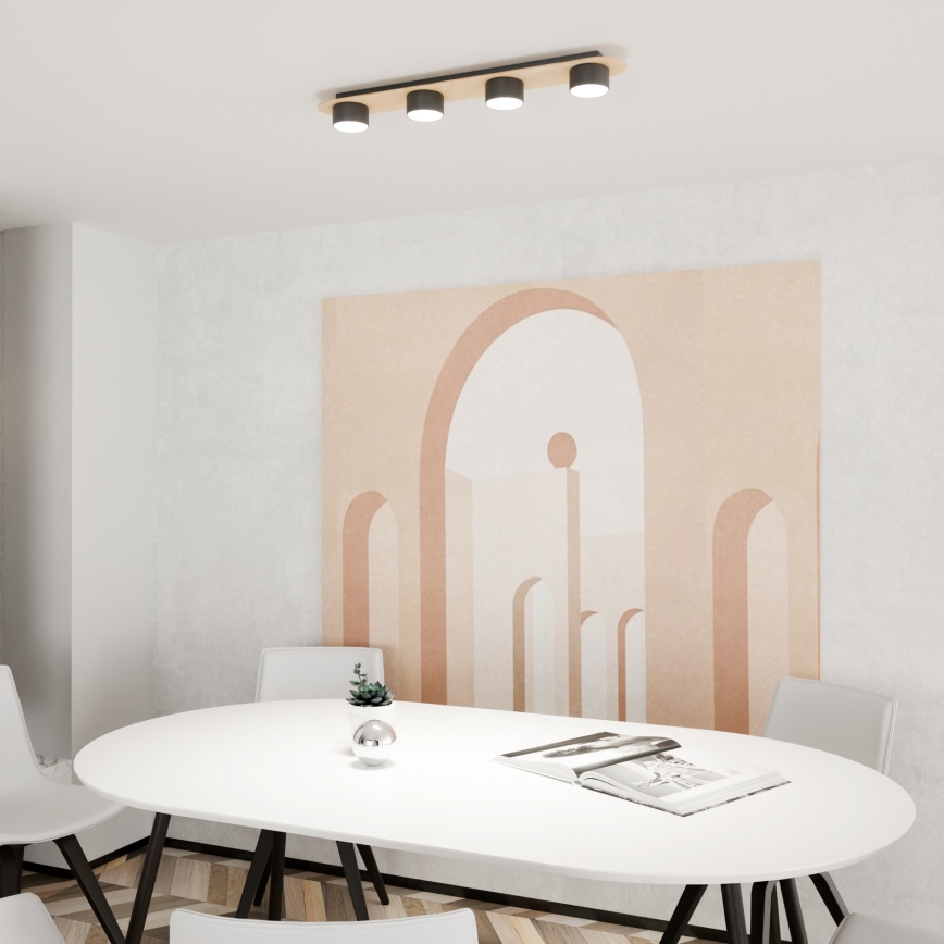 Плафон DIAZ 4xGX53/12W/230V черен/кафяв