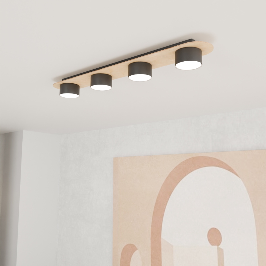 Плафон DIAZ 4xGX53/12W/230V черен/кафяв