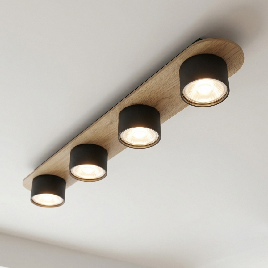 Плафон DIAZ 4xGX53/12W/230V черен/кафяв