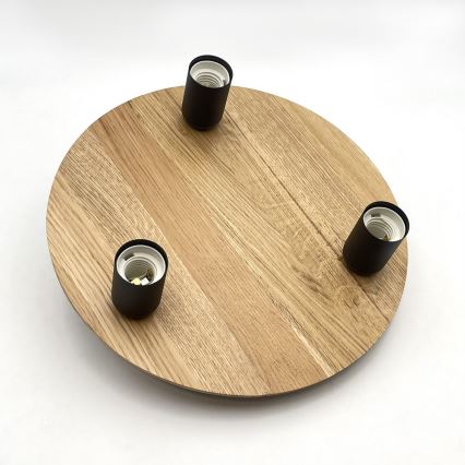 Плафон DUSTY 3xE27/15W/230V Ø 34 см дъб/черен