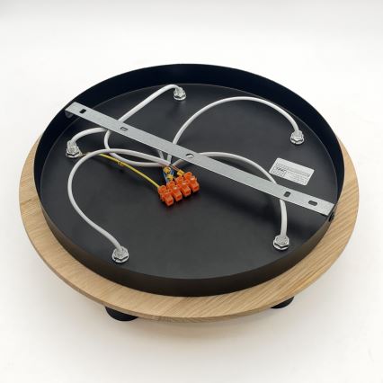 Плафон DUSTY 5xE27/15W/230V Ø 34 см дъб/черен