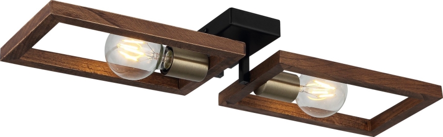 Плафон ERA 2xE27/40W/230V кафяв