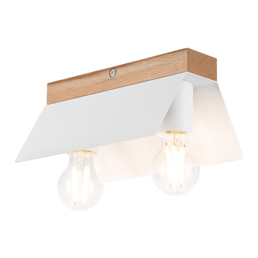 Плафон ESME 2xE27/15W/230V бял/дъб