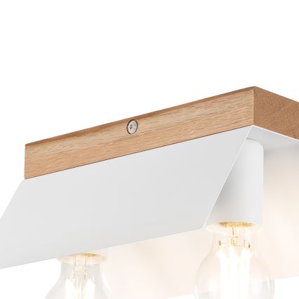 Плафон ESME 2xE27/15W/230V бял/дъб