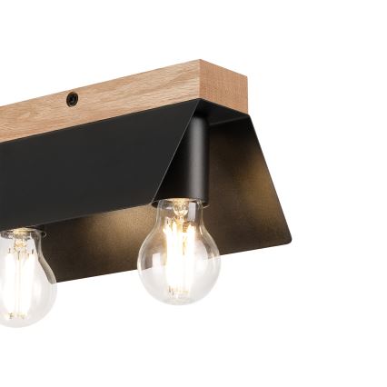 Плафон ESME 2xE27/15W/230V черен/дъб