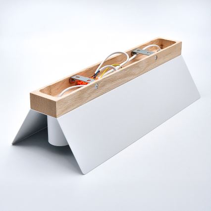 Плафон ESME 3xE27/15W/230V бял/дъб
