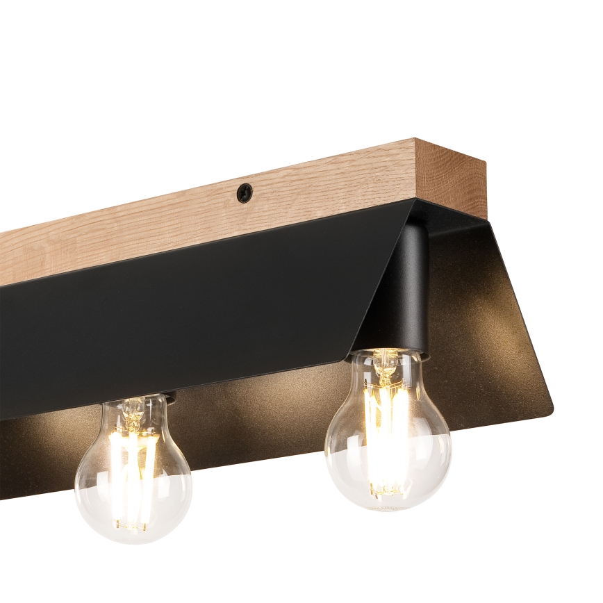 Плафон ESME 3xE27/15W/230V черен/дъб