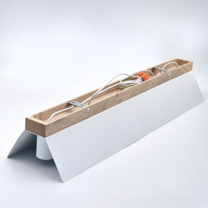 Плафон ESME 5xE27/15W/230V бял/дъб