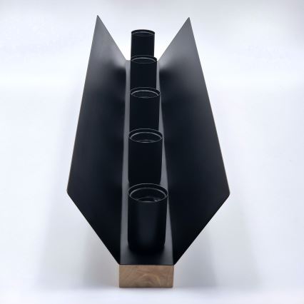 Плафон ESME 5xE27/15W/230V черен/дъб