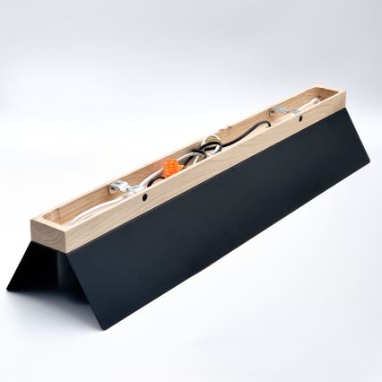 Плафон ESME 5xE27/15W/230V черен/дъб