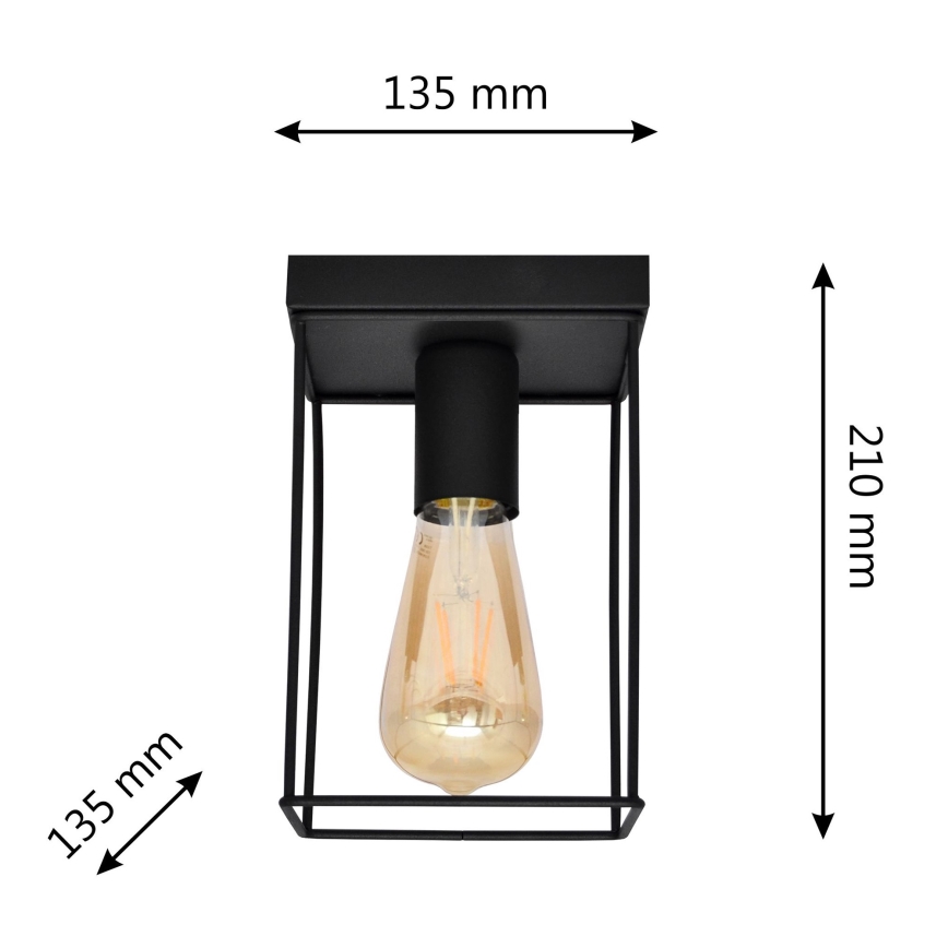 Плафон FINN 1xE27/15W/230V черен