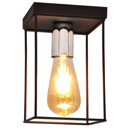 Плафон FINN 1xE27/15W/230V черен/лъскав хром