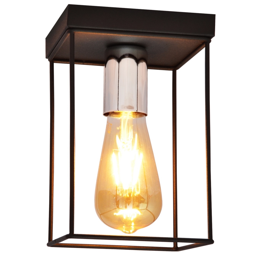 Плафон FINN 1xE27/15W/230V черен/лъскав хром