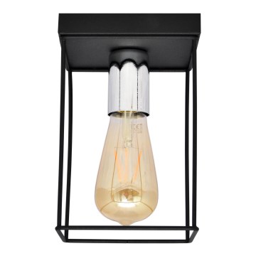 Плафон FINN 1xE27/15W/230V черен/лъскав хром