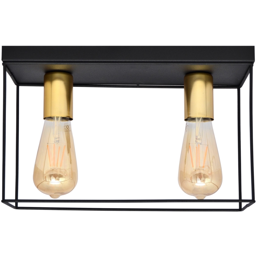 Плафон FINN 2xE27/15W/230V черен/златист