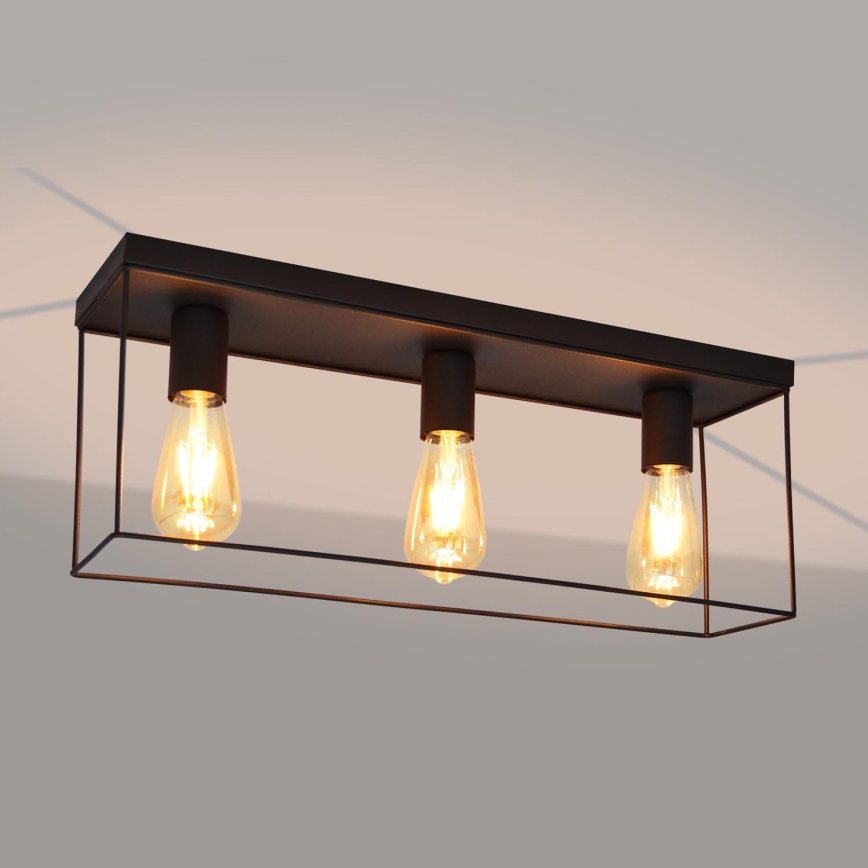 Плафон FINN 3xE27/15W/230V черен