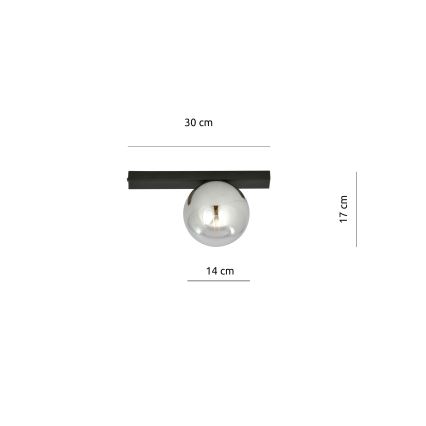 Плафон FIT 1xE14/10W/230V черен/сив