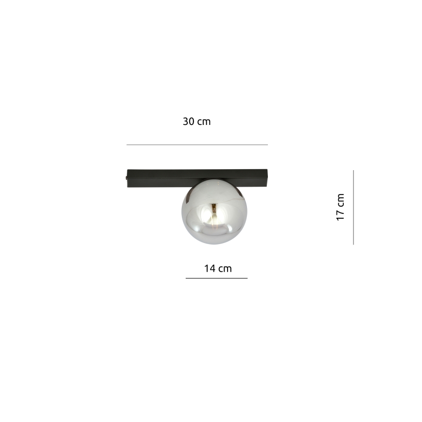 Плафон FIT 1xE14/10W/230V черен/сив