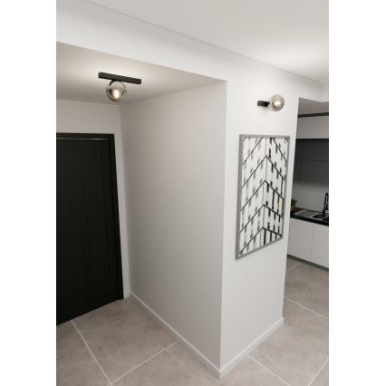 Плафон FIT 1xE14/10W/230V черен/сив