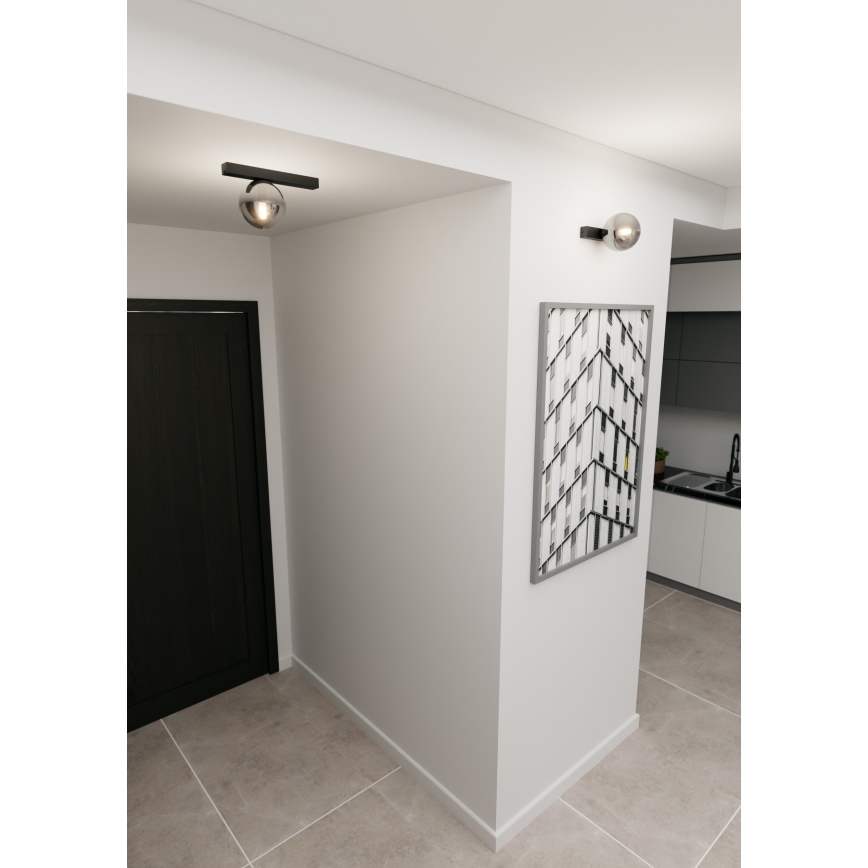 Плафон FIT 1xE14/10W/230V черен/сив