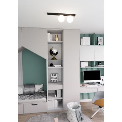 Плафон FIT 2xE14/10W/230V черен/бял