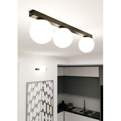 Плафон FIT 3xE14/10W/230V черен/бял