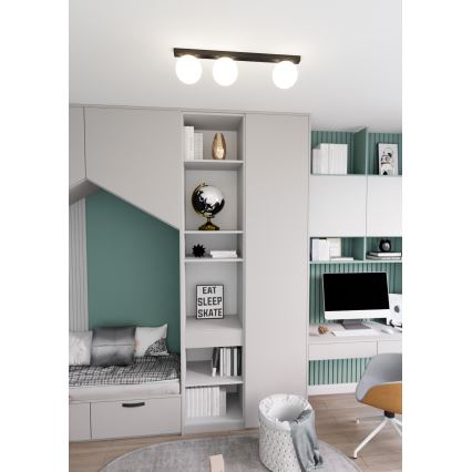 Плафон FIT 3xE14/10W/230V черен/бял