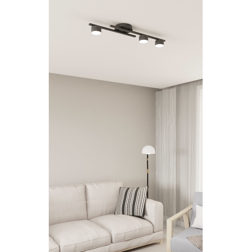 Плафон FRAGMENT 3xGX53/12W/230V черен