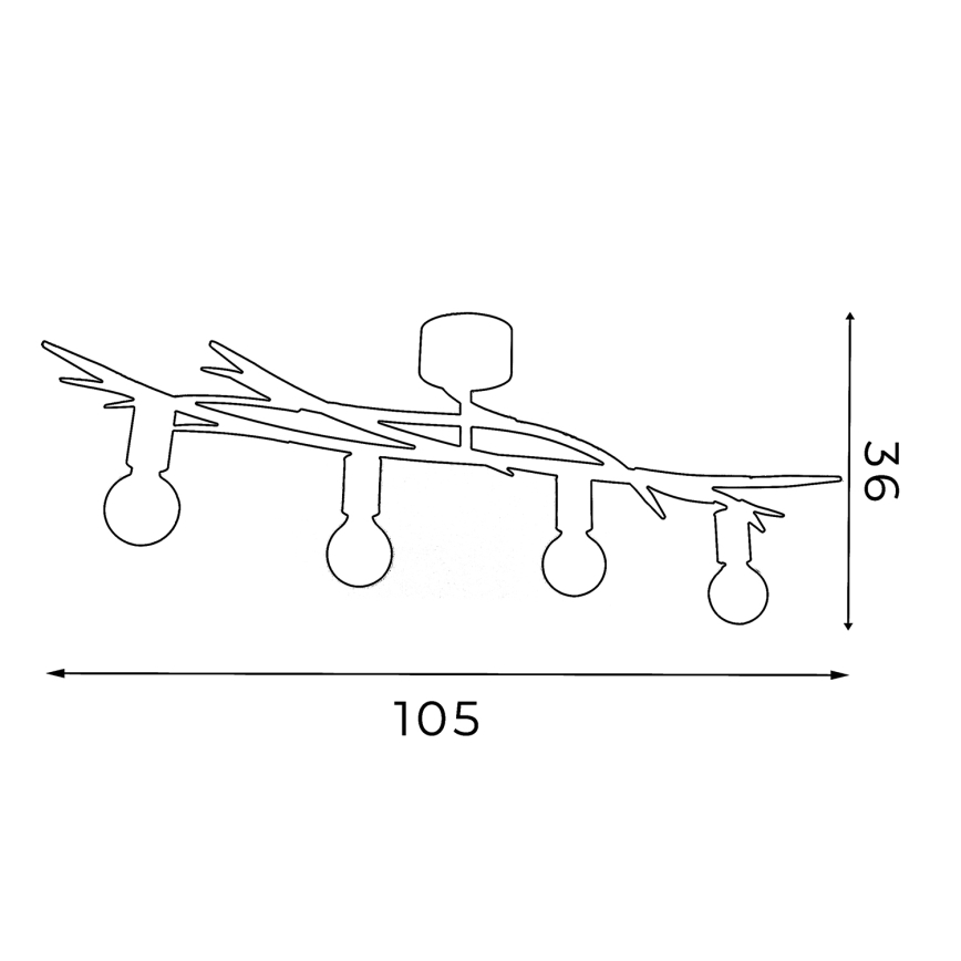Плафон GARNISH 4xE27/15W/230V бял/патина