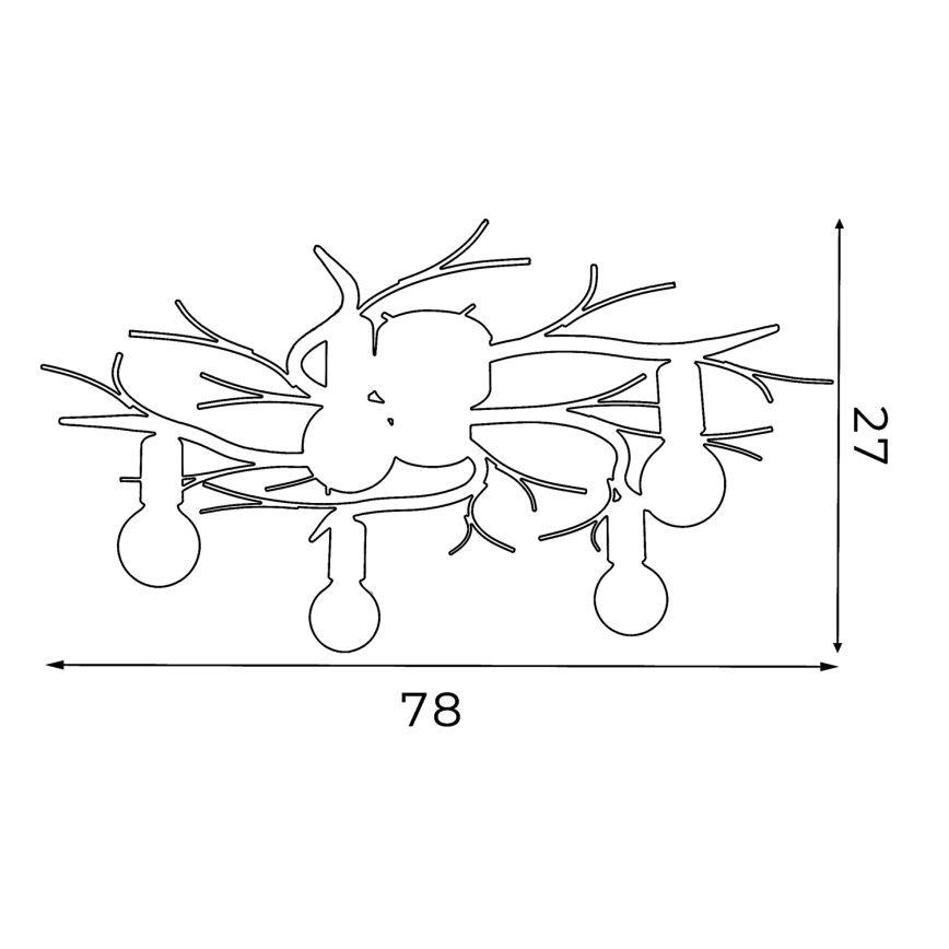 Плафон GARNISH 5xE27/15W/230V бял/патина