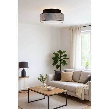 Плафон GRACE 1xE27/60W/230V черен/сив