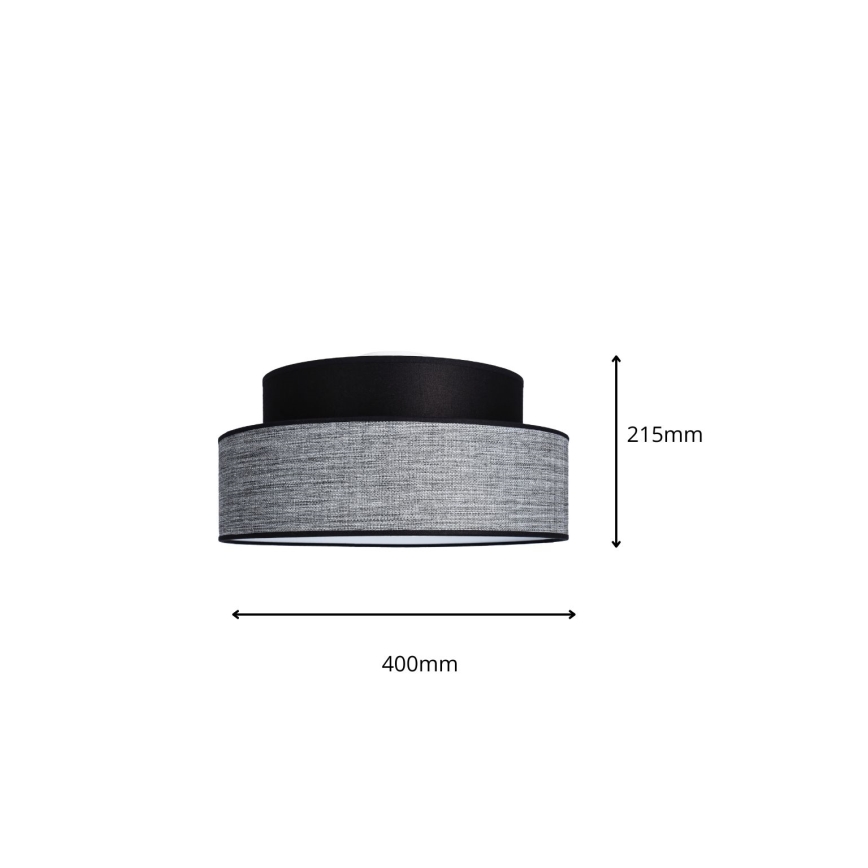 Плафон GRACE 1xE27/60W/230V черен/сив